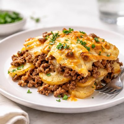 Ground beef and potato casserole