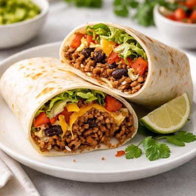 Ground beef burrito