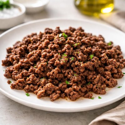 Ground beef cooked drained