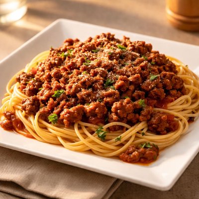 Ground beef in spaghetti sauce