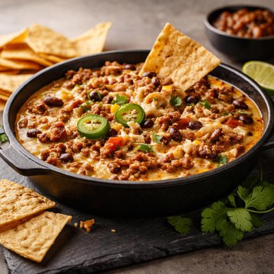Ground beef nacho dip