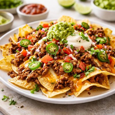 Ground beef nachos