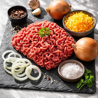 Ground beef onion and cheese