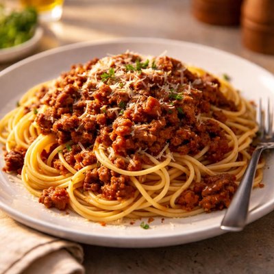 Ground beef spagettii