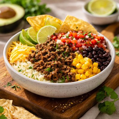 Ground beef taco bowl