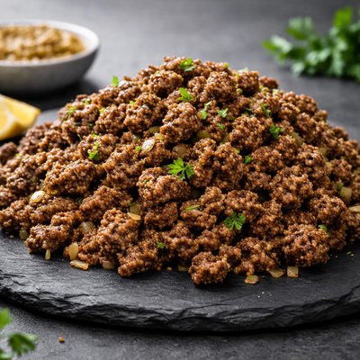 Ground beef with mustard