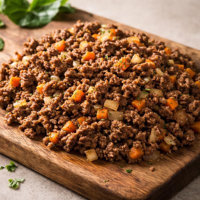 Ground beef with onions and carrots
