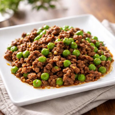 Ground beef with peas