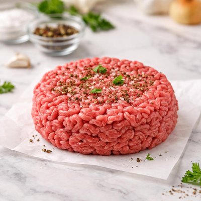 Ground hamburger patty