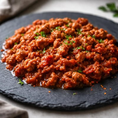 Ground meat in tomato sauce
