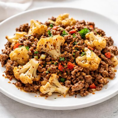 Ground meat with cauliflower