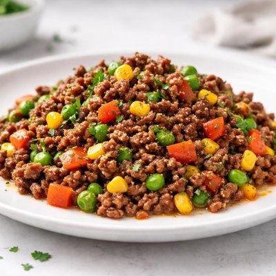 Ground meat with mixed vegetables