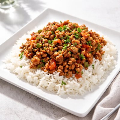 Ground meat with rice