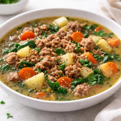 Ground sausage soup
