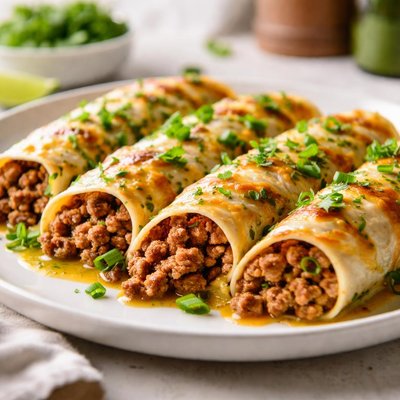 Ground turkey green onion enchilada