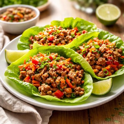Ground turkey lettuce wrap