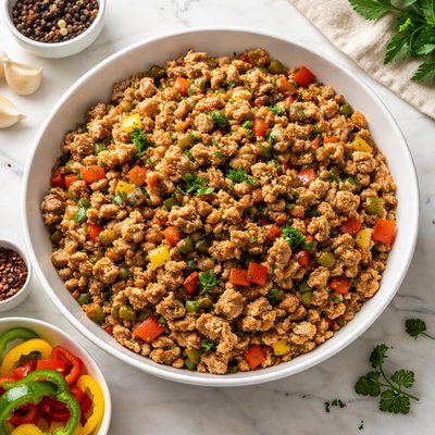 Ground turkey pepper sausage mix