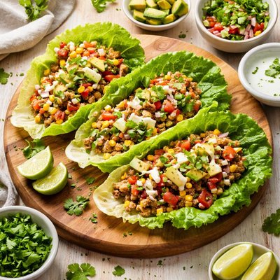 Ground turkey taco in lettuce