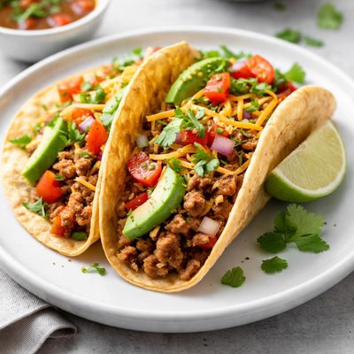 Ground turkey taco with cheese