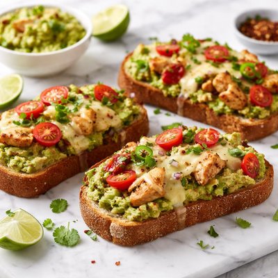 Guacamole chicken cheese toast