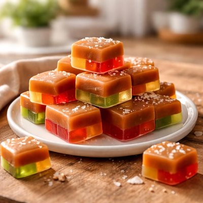 Gummy caramels