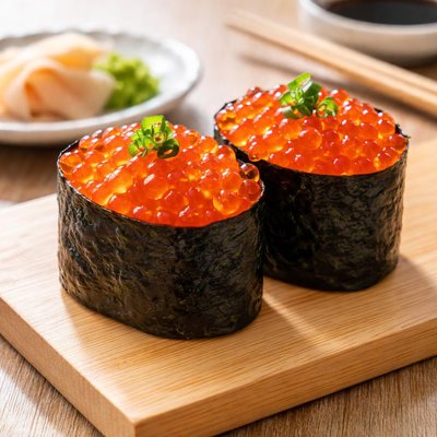 Gunkan maki with salmon roe