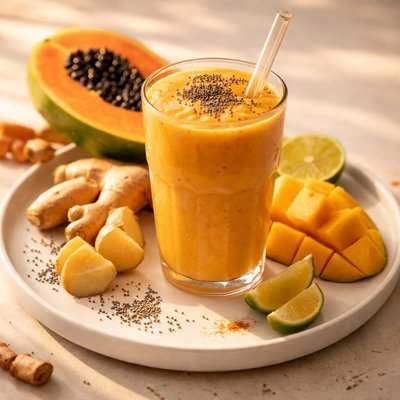 Gut health papaya mango and ginger smoothie king