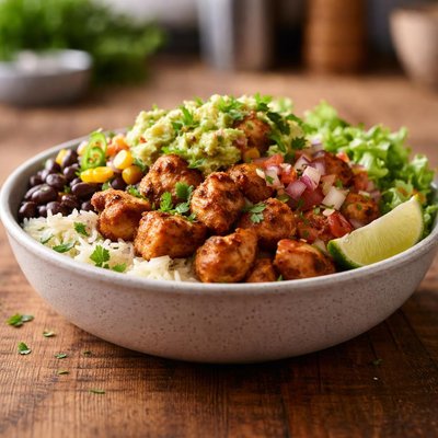 Guzman spicy chicken burrito bowl no cheese or nachos