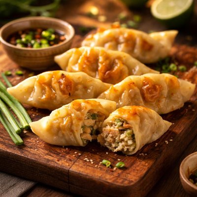 Gyoza with chicken filling