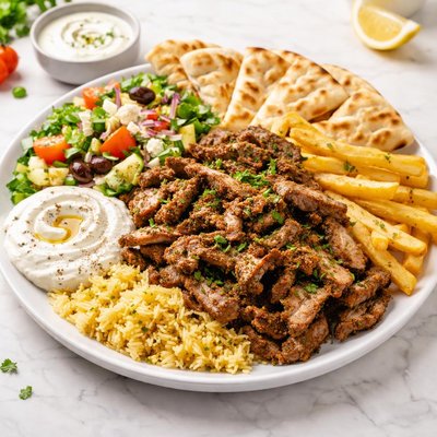 Gyro king extra large lamb platter