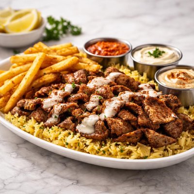 Gyro king extra large lamb platter no salad