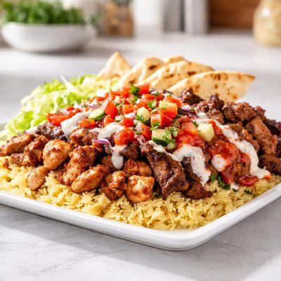 Gyro king mix gyro over rice