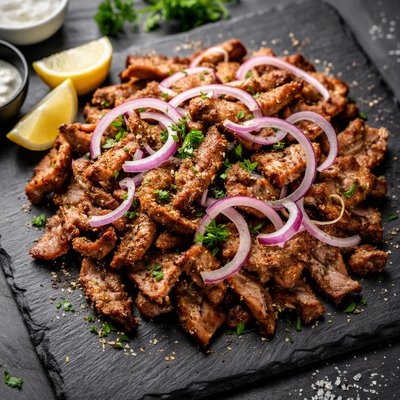 Gyro meat with onions