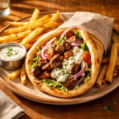 Gyro with fries