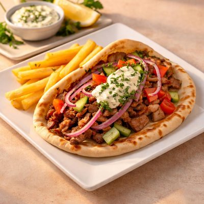 Gyro with pita bread