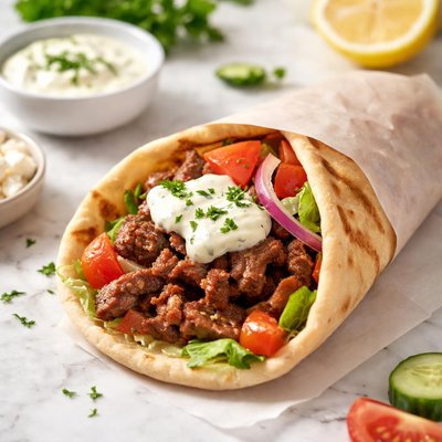 Gyro with tzatziki sauce