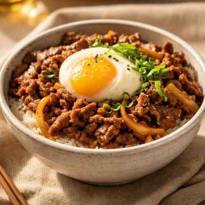 Gyudon with egg