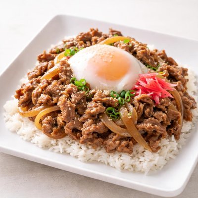Gyudon with onsen egg