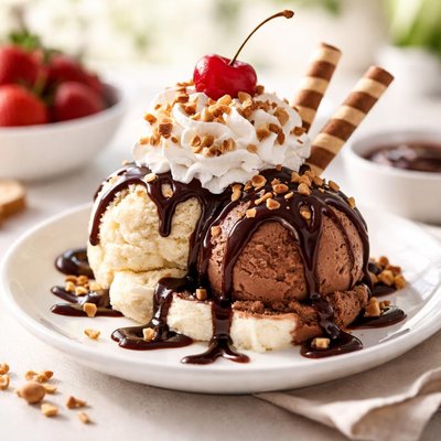 Haagen-dazs ice cream sundae