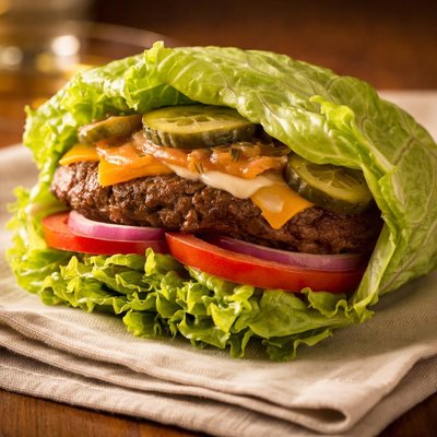 Habit charburger with lettuce wrap