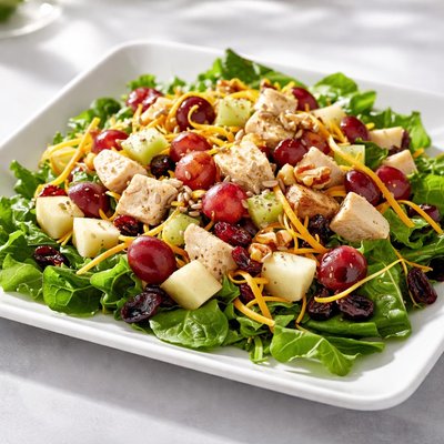 Haft cup chicken salad