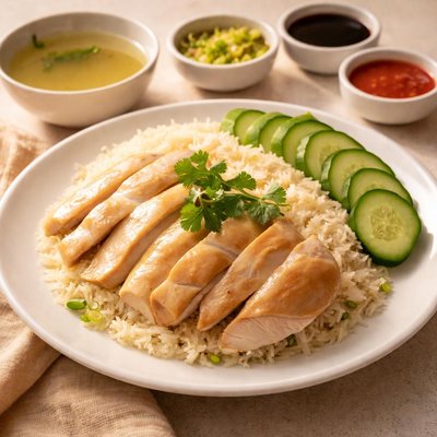 Hainan chicken and rice