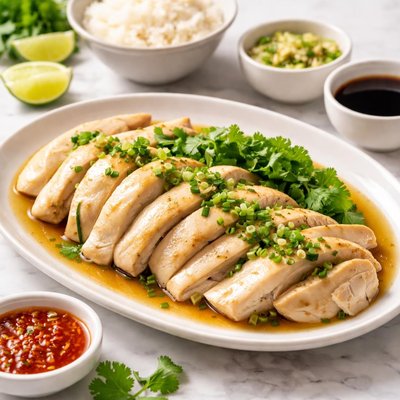 Hainanese poached chicken