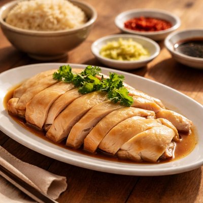 Hainanese steamed chicken