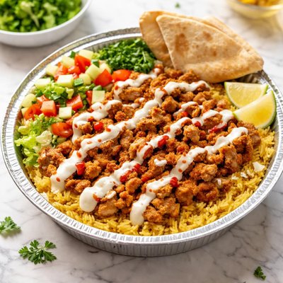 Halal cart double chicken over rice