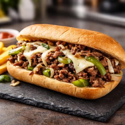 Halal munchies philly cheese steak