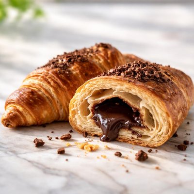 Halbes schoko croissant