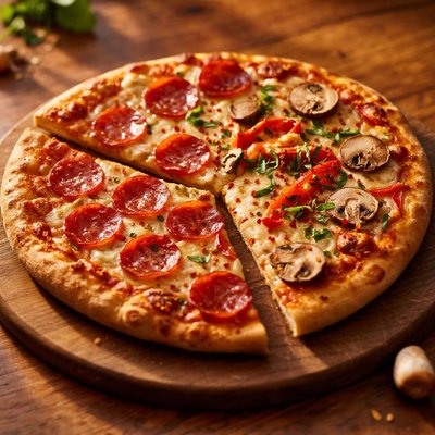 Half a chicken pizza