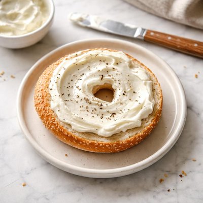 Half a cream cheese bagel