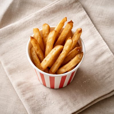 Half a cup of frys from the fair